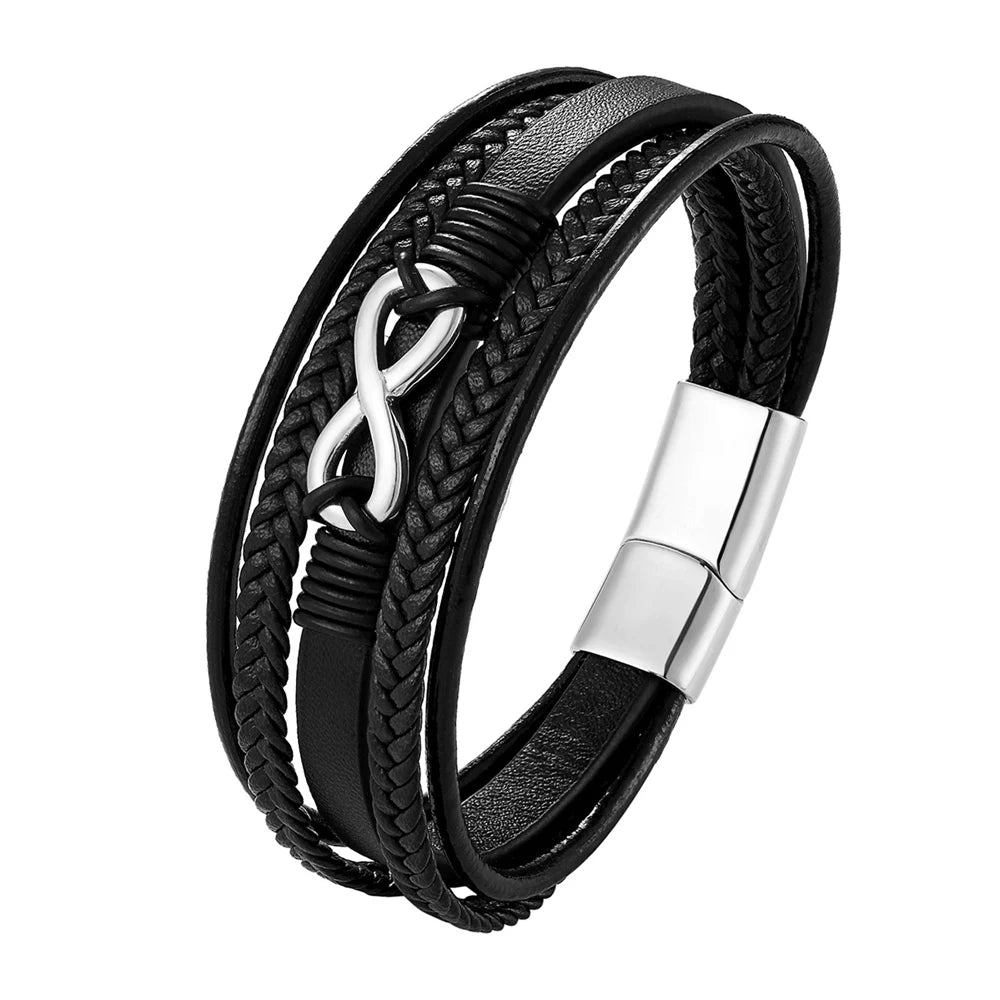 Pulseira Masculina Com Fecho Magnético De Couro Genuíno - Benjplus 