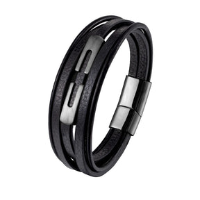 Pulseira Masculina De Couro Genuíno - Fecho Magnético - Benjplus 