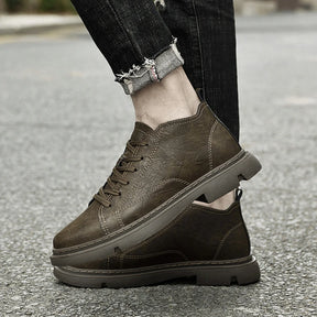 Bota Masculina Cano Curto De Couro Genuíno