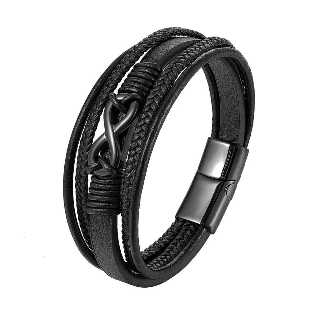 Pulseira Masculina Com Fecho Magnético De Couro Genuíno - Benjplus 